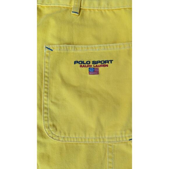 Ralph Lauren Polo Sport Yellow Carpenter Jeans Men 34 Relaxed Straight Fit New - Picture 6 of 16